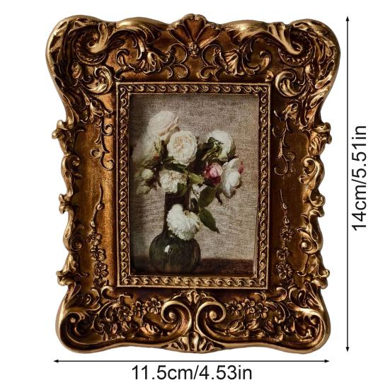 Retro Po Frame Gouden Coating Verweerd Fotolijst Hars Frame met Rococo Textuur