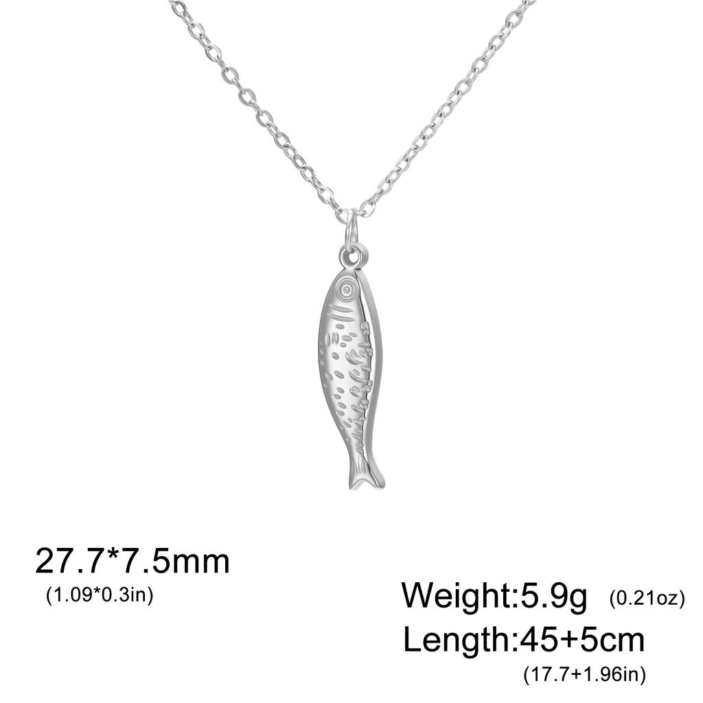 COOLTIME Fisch Anhänger Halskette Damen Edelstahl Verstellbarer Schmuck Perfekt für den Alltag, Geschenke und Verabredungen