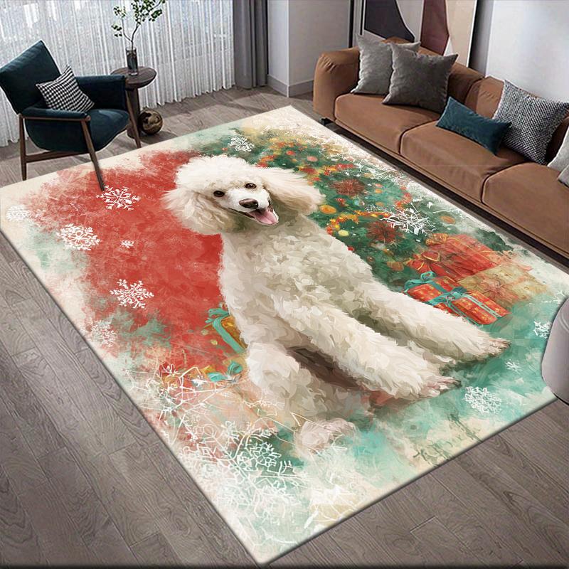 Christmas Dog Home Sofa Decoration for Living Room & Bedroom, Non‑Slip Play Flannel Floor Mat for Game Room