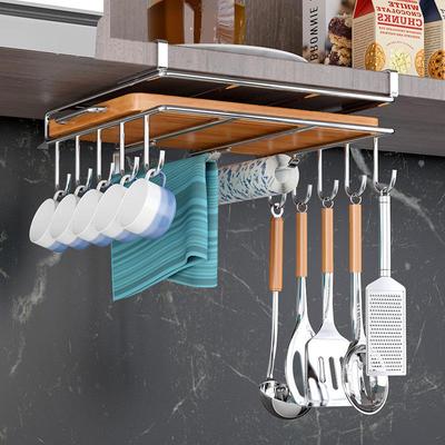 Organizzatore da Cucina in Acciaio Inossidabile: Portacoperchi e tagliere con ripiano multifunzionale per mobiletto o scrivania da ufficio.