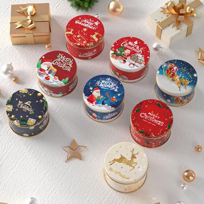 1 st Tom Presentförpackning Plåtlåda Rund Jul Förvaringslåda Godislåda Kex Julklapp Godis