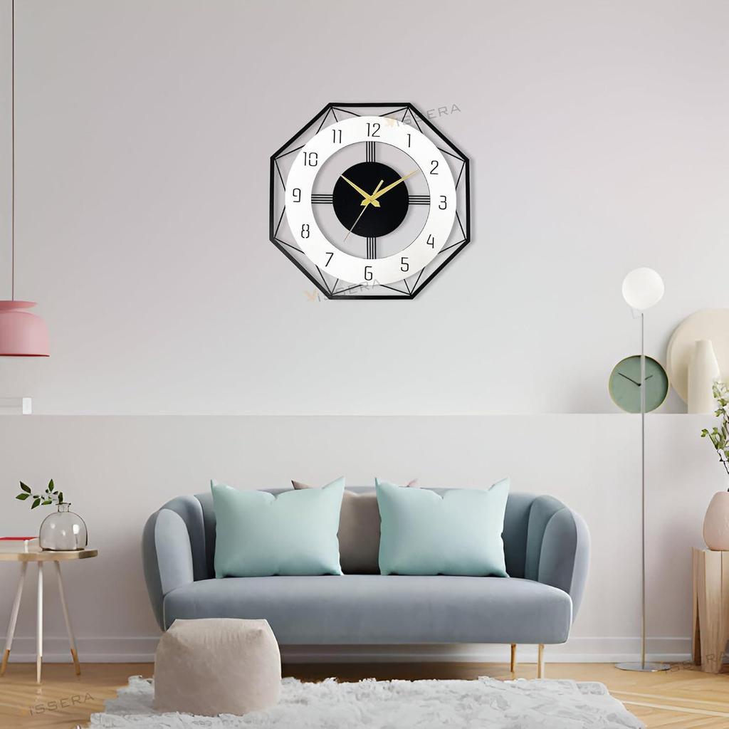 Designer Metal Wall Clock for Living Room | Latest Antique Stylish Fancy Decorative Big Size Wall Watch for Bedroom, Office, Kitchen, Dining