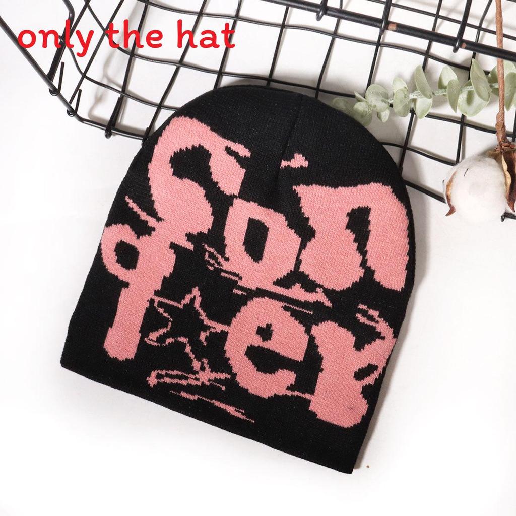 Style Street Alphabet Knit Hat With Thermal Acrylic Material For Fall Seasons
