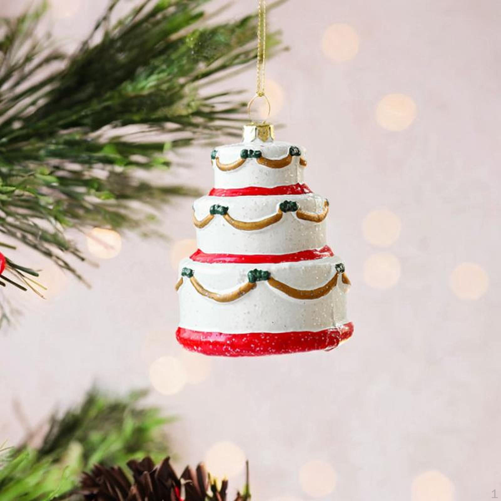 

Рождественский кулон, украшение на елку, подарок на вечеринку, декоративный, рождественский декор, подвесной 7x10 cm_Red white cake