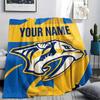 Custom Name,Nashville Predators Printed Flannel Blanket, soft throw for bedroom sofa, washable, Christmas present, great gift.
