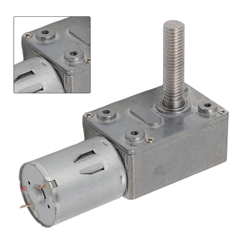 DC Gear Motor Micro High Torsion Speed Reduction Turbine Electric Self Locking Reversible Worm Gearbox 12V M8x33mm