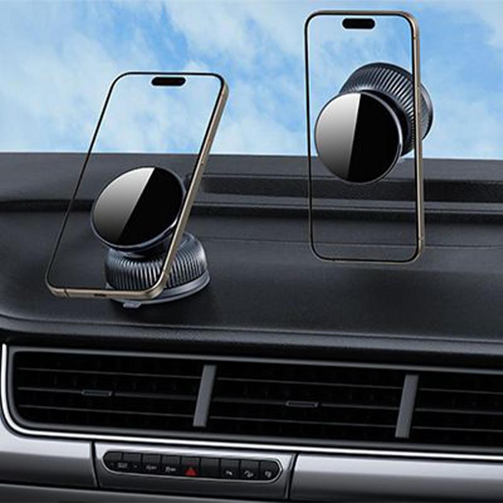 Magnetic Car Phone Holder Vacuum Suction Phone Holder 360 Degree Rotatable Smartphone Grip For Vehicle Truck Dash Window Vent