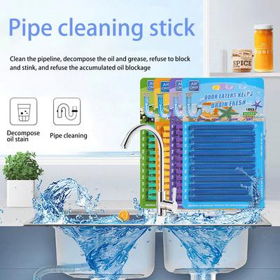 12 Pack Drainer Cleaner Sticks Powerful Efficiently Clog Odor Remover Drain Cleaning for Kitchen Bathroom Toilet Sinks Deodorant
