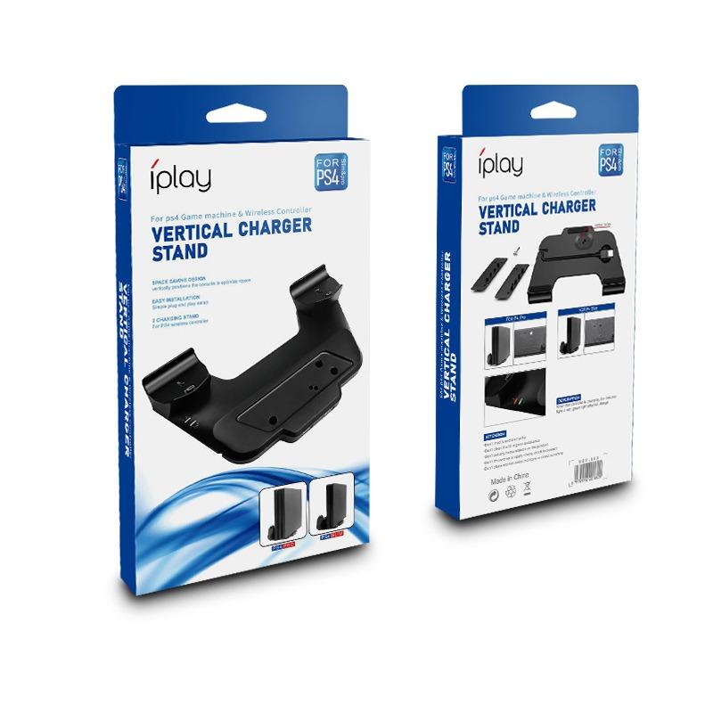 For Ps4 Slim Pro Two-in-one Host Vertical Bracket Base Ps4 Game Handle Dual-seat Charger