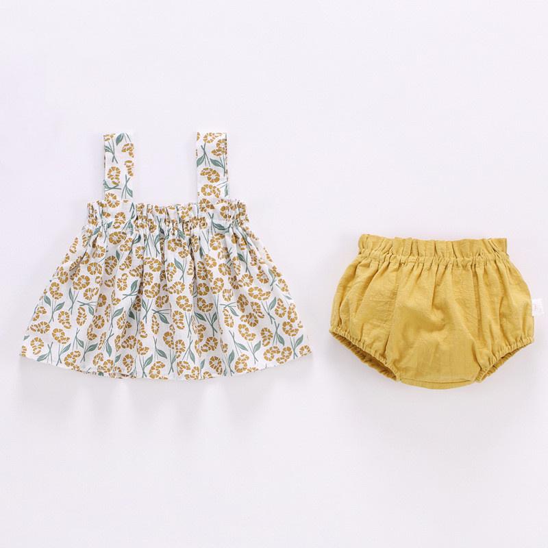 Lawadka Estivo Sottile Vestiti per Neonata Set Stampa Mini Abito e Pantaloncini PP Set 2 Pezzi Abbigliamento Outfit Neonato 2023