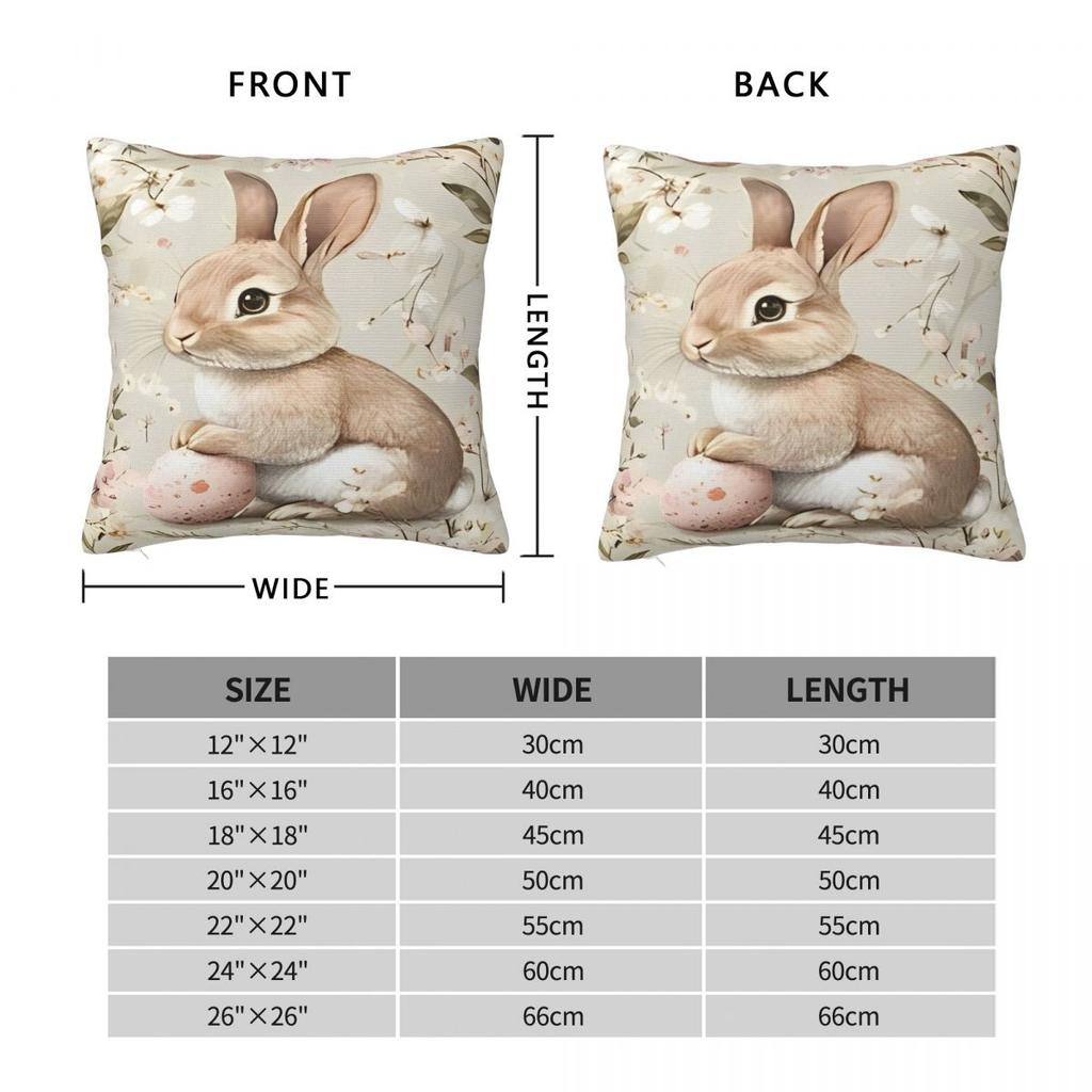 Spring Easter Eggs Bunny Throw Pillow Cover Polyester Decorative Pillow Customized Pillowcover Home Decor