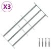 Window Security Grille with 3 Horizontal Bars 3 pcs