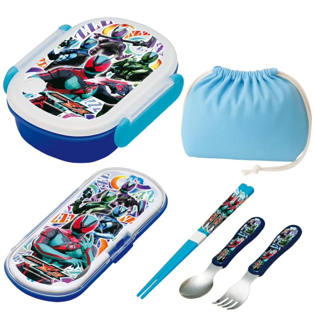 Kamen Rider Zett Antibacterial Bento with and Chopsticks Microwave and Dishwasher Stainless Steel Trio Suitable for Kindergarten and Made In Japan and