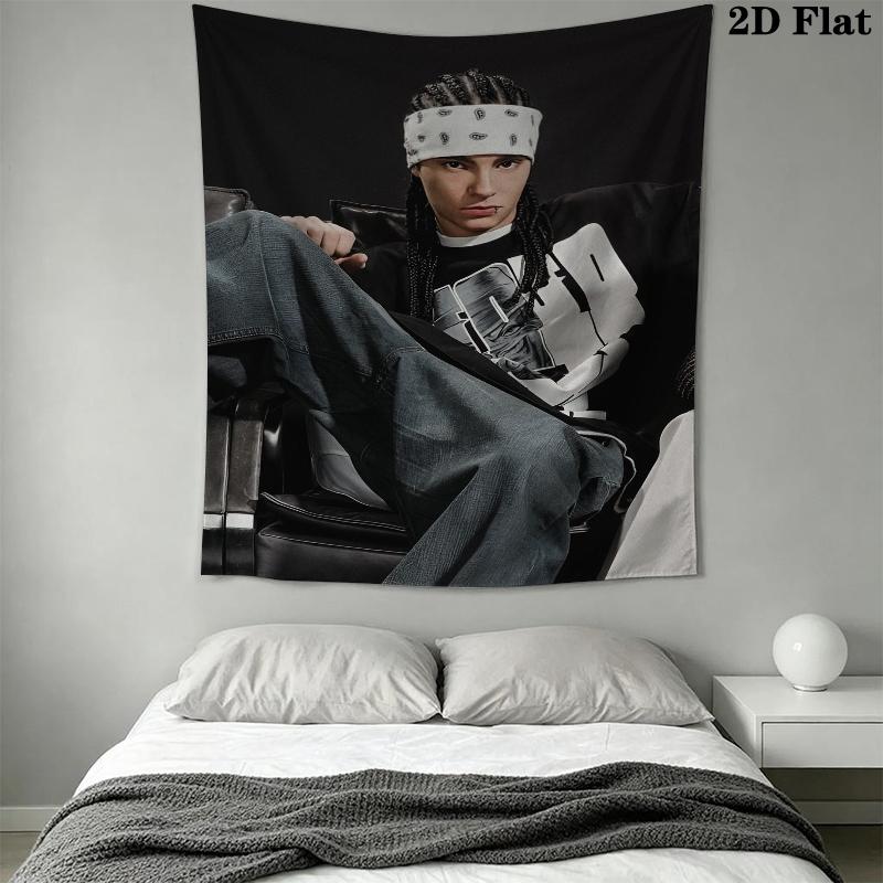 Tom Kaulitz Gobelin Ścienny Estetyczny Dekor Ścienny Drukowany Materiał Koc Dekoracyjne Gobeliny do Sypialni Salonu Wystrój Domu