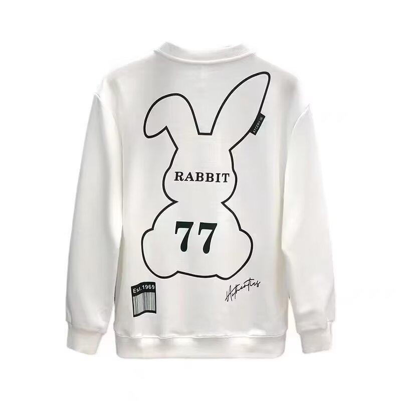 Printed Autumn Winter Sweater Men's Spring and Autumn Korean Style New round Neck Loose Long Sleeve Bottoming Top Chic Hong Kong Style Trendy