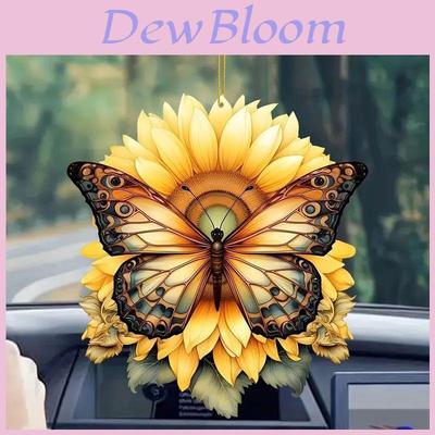 New Acrylic Sunflower Butterfly Hanging Ornament Perfect For Car Interior Decoration