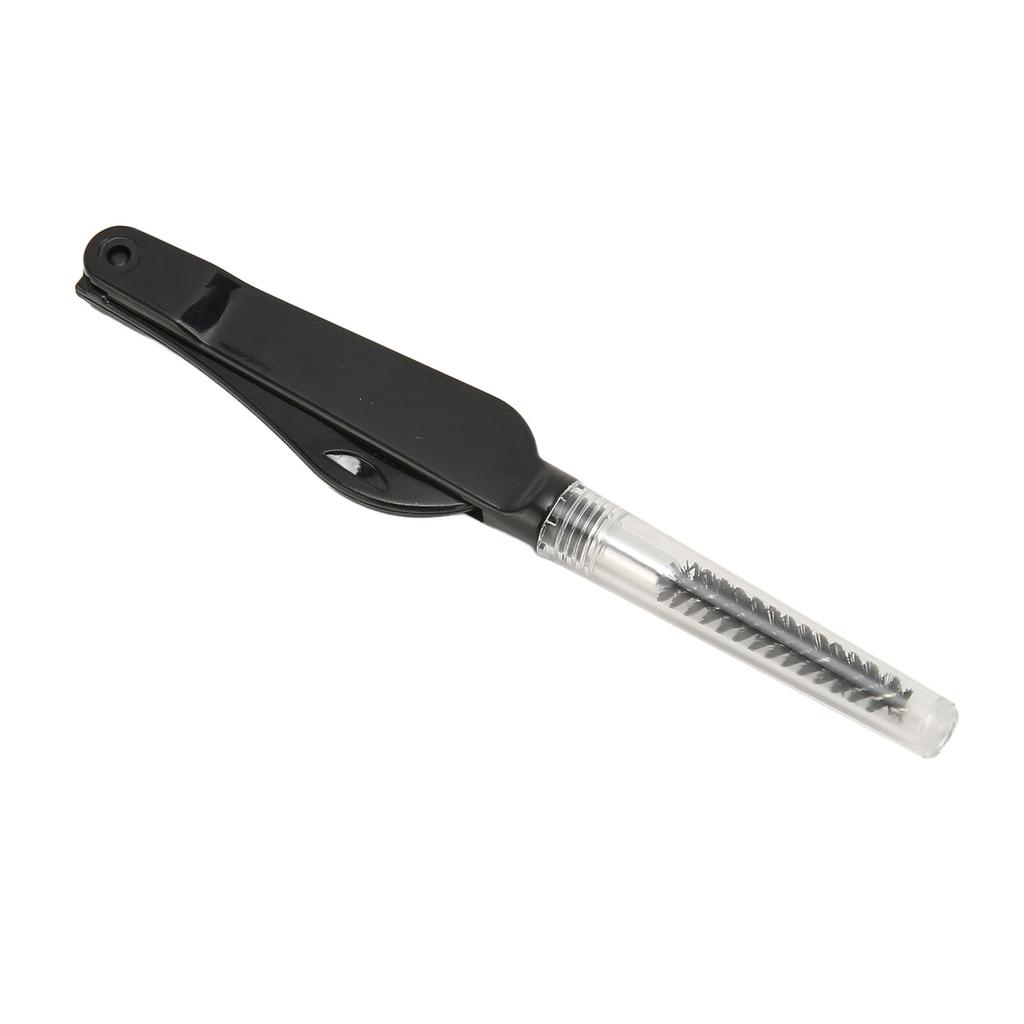 Double Head Eyebrow Eyelash Comb Women Foldable Portable Brow Mascara Brush Makeup Grooming Tool Black