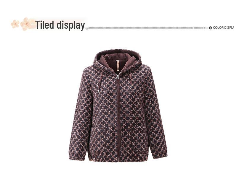 Mom's 2025 Winter Coat: New Velvet Cotton Jacket with Added Fleece for Middle-Aged and Elderly Women