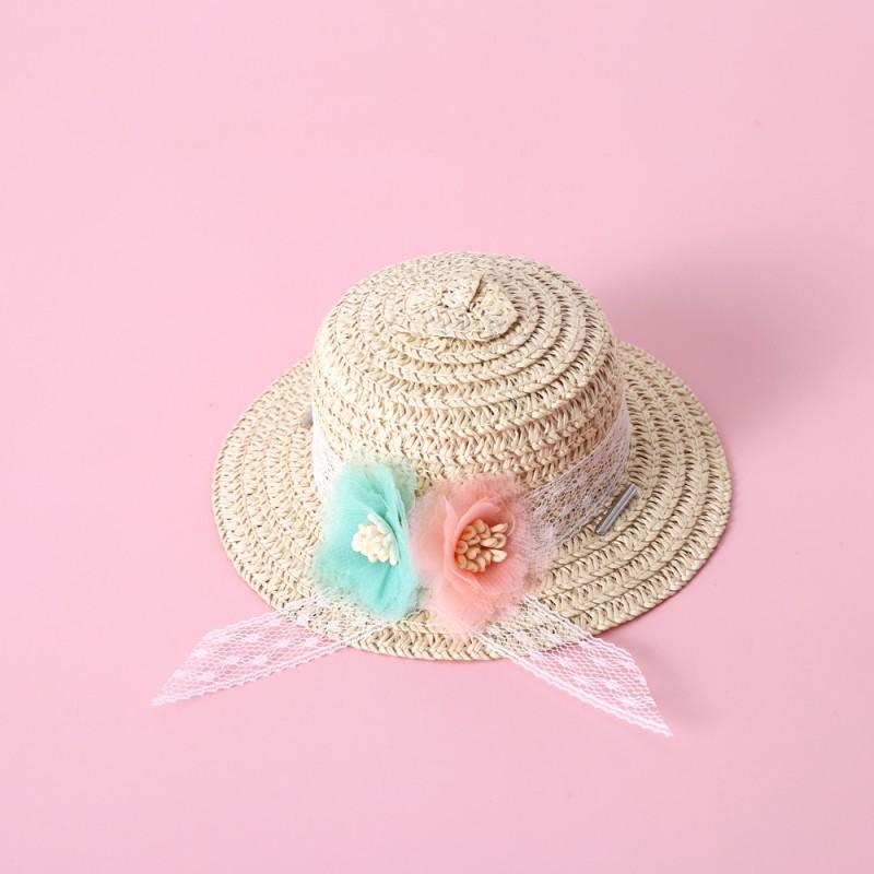 Adjustable Pet Sun Hat With Pearl Flower Lace Bow Daisy Pom Cats Dogs Fashion Accessory