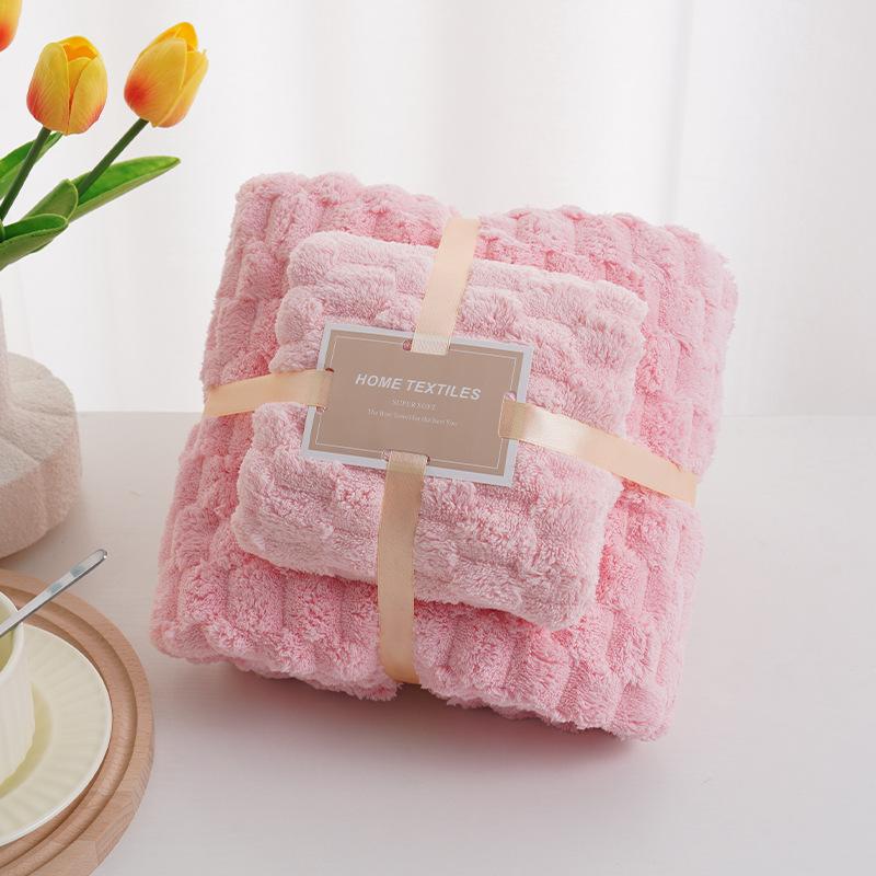 Coral Velvet Towel Bath Towel Set Thickened Absorbent Towel Cover Product Face Wash Towel