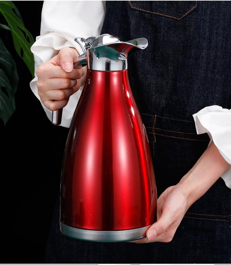 European Style 2L Vacuum Insulated Stainless Steel Thermos Coffee Pot