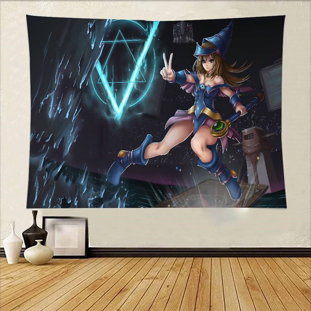 Yu Gi Oh Dark Magician Girl Tapestry Wall Hanging Printed Polyester Tapestry INS Decoration Wall Decor