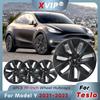 ALU1 XVIP 19 Inch Gemini OEM Style HubCaps Matte Black Original Performance Replacement Wheel Cover Protector For Model Y 21-23