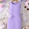 Girls Dress Spring and Autumn Children Clothing Mesh Sleeves Fashion Girl Baby Knitted Crew Neck Dresses for 4 5 6 7 Years Old