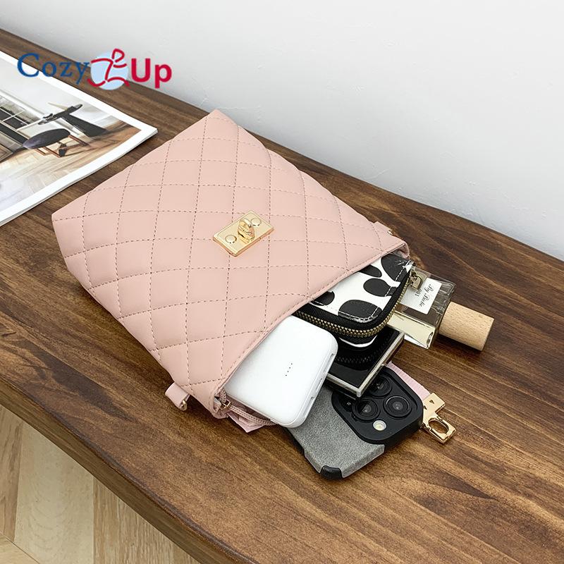 Cozy Up Ling Grid Pattern Bag Casual Women's Small Bag Minimalist Bucket Shoulder Bag
