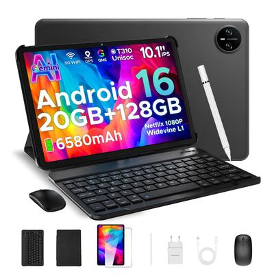 Doogee Tab A9 Pro 10 Inch Tablet Android 16 Tablets, 20GB RAM+128GB ROM, WiFi5 6580mAh Tablet with Keyboard, Mouse, Pen & Case