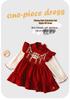 Youqi Red Princess Dress for Baby Girls' 100-Day and First Birthday Autumn Wear