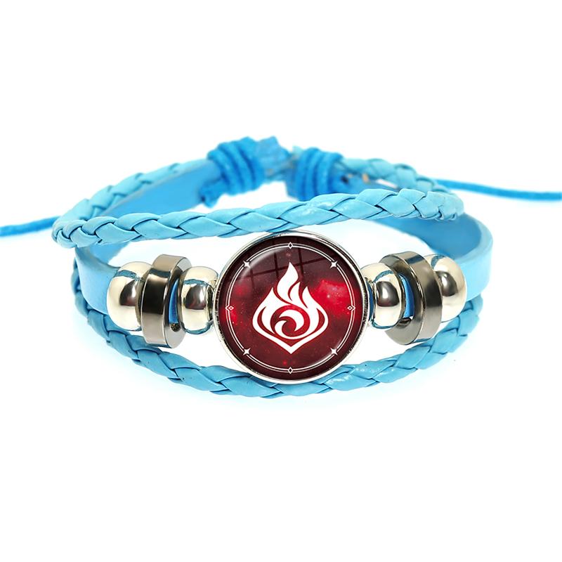 Genshin Impact Spiel Cosplay Requisite Auge Gottes Wasser Wind Donner Feuer Gestein Eis Element Lila Armband Schmuck Fans Geschenk