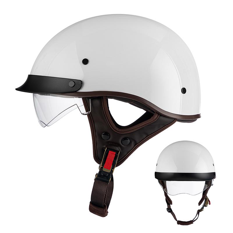 2025 new classic retro motorcycle helmet lightweight ABS material for men and women riding pedal breathable lining half helmet