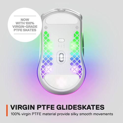 SteelSeries Gaming Mouse Wireless Aerox 3 Snow Wireless Ultra Light TRUEMOVE AIR Sensor Quantum Wireless 2.0 Technology IP54 Standard Waterproof Dustp