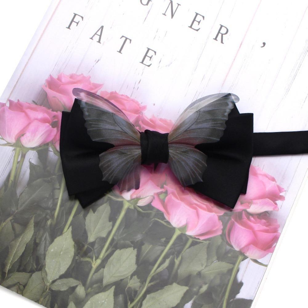 Adjustable Men Necktie Solid Color Bridegroom Groomsman Cravat Fashion Butterfly Bow Tie  Shirt