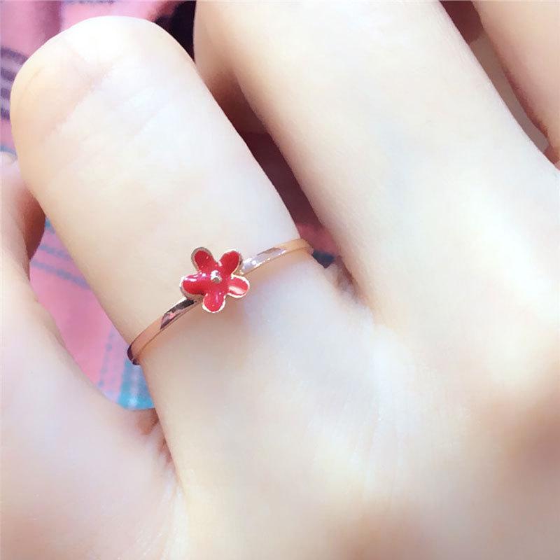 585 Russian Purple Gold Fairy Flower Ring Rose Gold Plated Simple Exquisite Fashion Live Ring