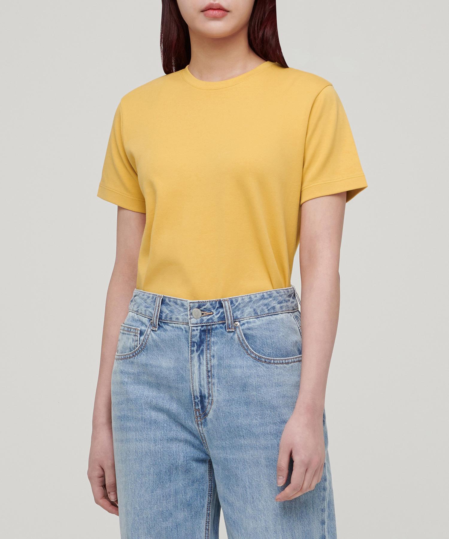 Musinsa Standard Woman Women S Basic Crew Neck T-Shirt [Mellow Yellow] Mellow Yellow/Xs