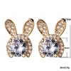 Luxury Korean fashion ear jewelry, cute kawaii rabbit stud earrings for women, sweet and small zircon animal earrings