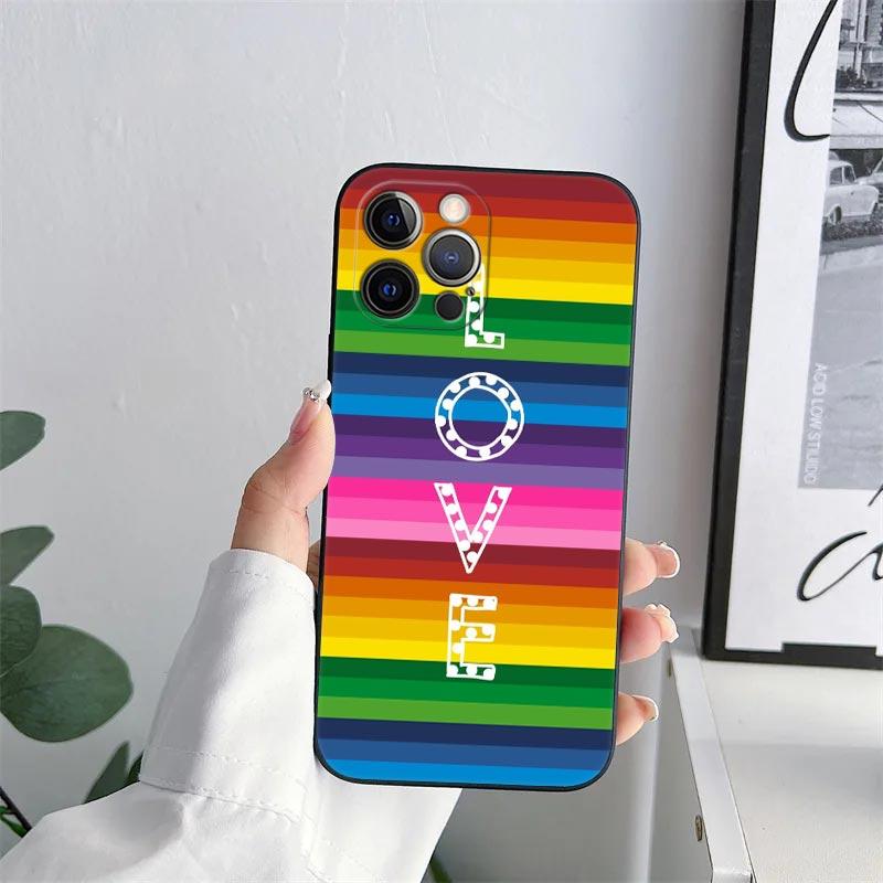 Gay Pride Flag Lesbians LGBT Phone Case for iPhone 11 15 Pro Max Case Coque 14 Plus 13 Pro 12 X XS XR 7 8 SE 2020 TPU Soft Cover
