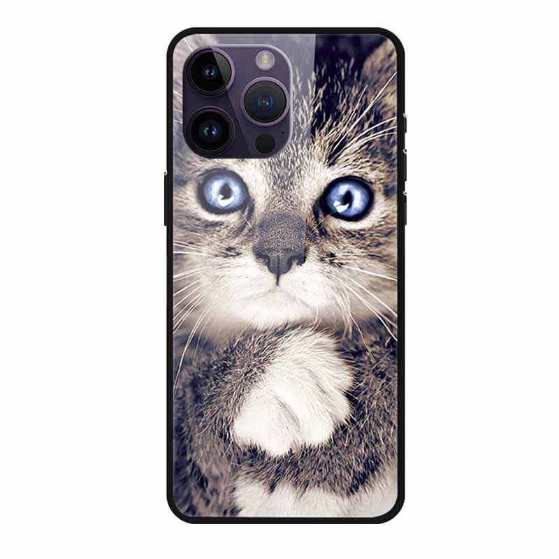 Glass Back Cover For iphone 16 Pro Max Phone Case 16Pro Max Hard Tempered Glass Case For iphone 15 Pro Max Case Soft TPU Bumper