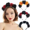 Spider Skull Halloween Headpiece Party Costume Mexican Rose Flower Crown  for Women