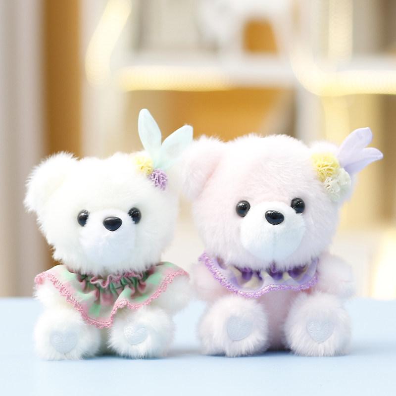 Plush Bear Keychain With Polyester Fiber Filling For Girls Kids Bag Pendant Toy