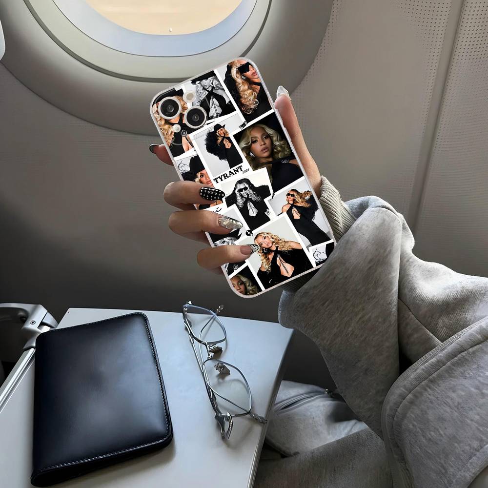 B-Beyonce Hot Singer Transparent TPU Phone Case For IPhone 17 11 12 13 14 15 16 Pro Max 16 Plus Cover