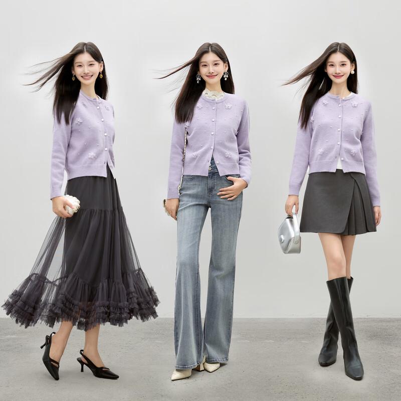 Women's 3D Floral Knit Cardigan