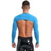 Herren Offene Vorderseite Crop Top Lässig Einfarbige Langarm Strickjacke Fitness Sport Bolero Schulterbedeckung Tops zum Zeigen des Körpers