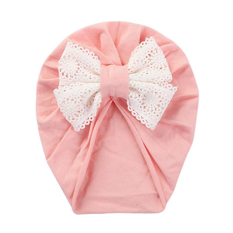 

New wind candy color children s pullover hat lace bow baby Indian hat baby cotton rimless hat