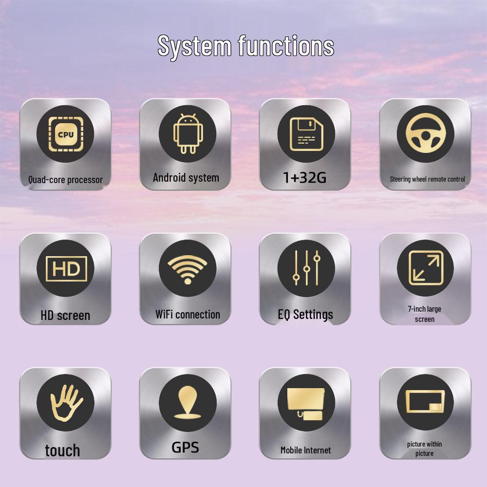 7-inch MP5 Player for Fiat 500 with 1+32G Storage, Built-in CarPlay, and Mobile Phone Interconnection 12V