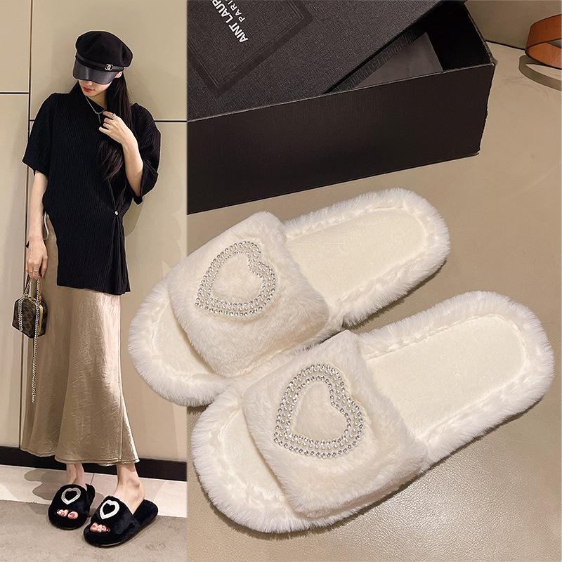 Fashion Winter 2025 New Women's Slippers Anti Slip Casual Indoor Flat Shoes Women's Warm Shoes Solid Color Fashion Women's Slippers