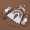 Nordic Macrame Rainbow Wall Decor for Bedroom Nursery Baby Kids Room Round Metal Tapestry Rope Woven Tassel Wall Hanging