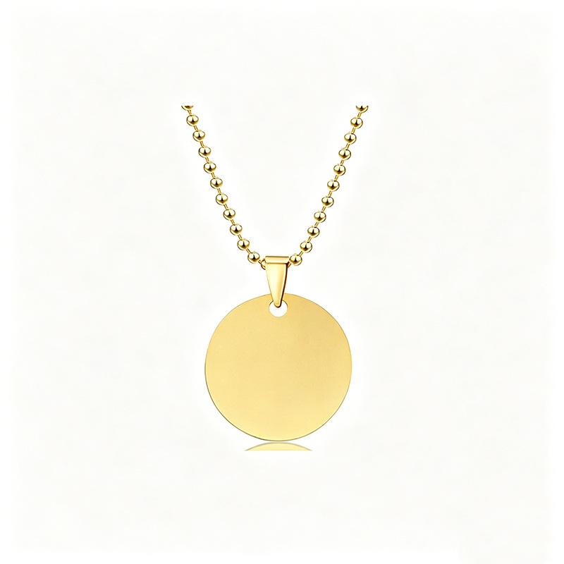 Stainless Steel Round Bead Chain Necklace with Blank Laser UV Color Printing for Custom Engraving